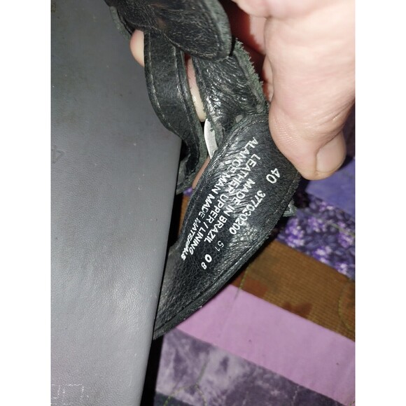 Dansko Marion Weave Leather Slip-on Open Toe Platform Sandal Black 40 - Picture 8 of 9